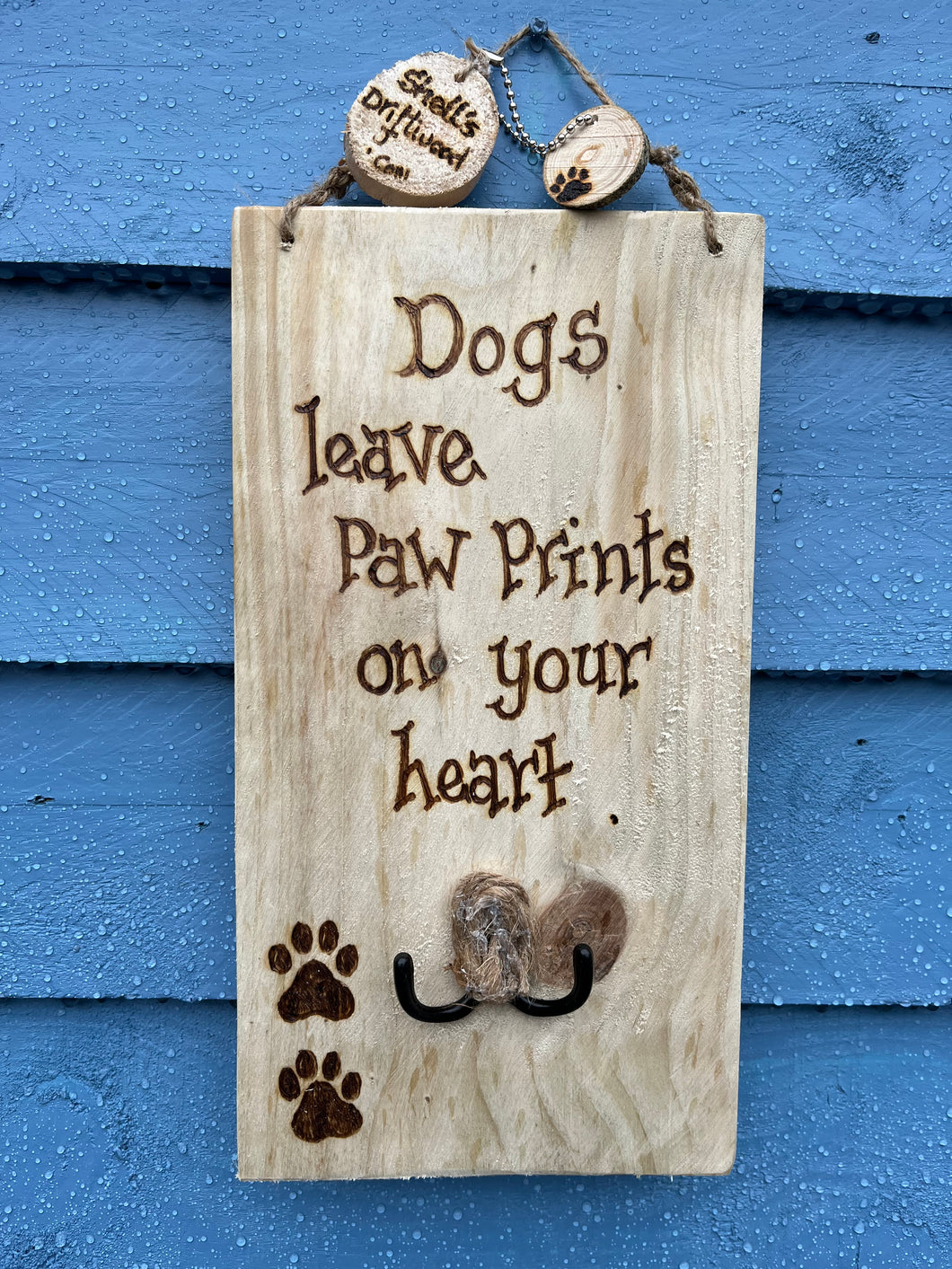 DOG PYROGRAPHY LEAD HOLDER/  DOGS LEAVE PAW PRINTS ON YOUR HEART