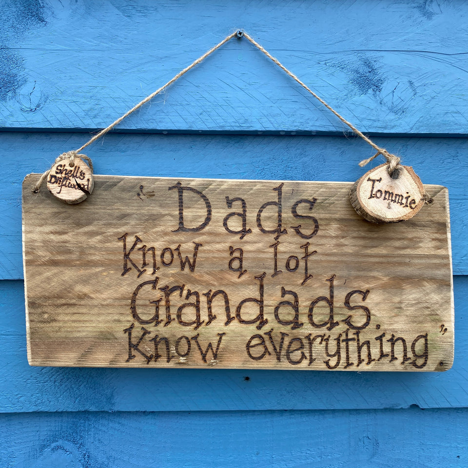 PERSONALISED WOODEN SIGNS FOR DAD/ GRANDAD