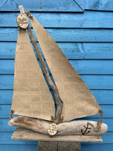 Load image into Gallery viewer, LARGE DRIFTWOOD BOAT| HOME IS WHERE THE ANCHOR DROPS
