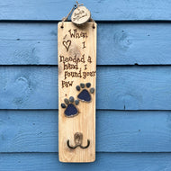 DOG LEAD HOLDERS WITH PEBBLE PAWS| BLUE