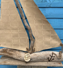 Load image into Gallery viewer, LARGE DRIFTWOOD BOAT| HOME IS WHERE THE ANCHOR DROPS
