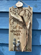 PERSONALISED DRIFTWOOD TREE PLAQUE |LET THE ADVENTURE BEGIN