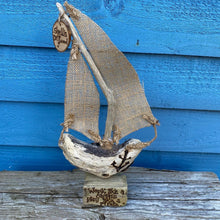 Load image into Gallery viewer, SMALL BESPOKE DRIFTWOOD BOAT| &quot;WORK LIKE A CAPTAIN....&quot;

