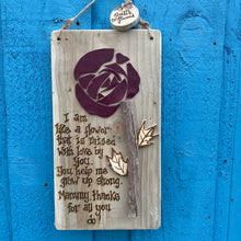 Load image into Gallery viewer, LEATHER FLOWER WALLHANGINGS FOR MUM| PERSONALISED ESPECIALLY FOR YOU.
