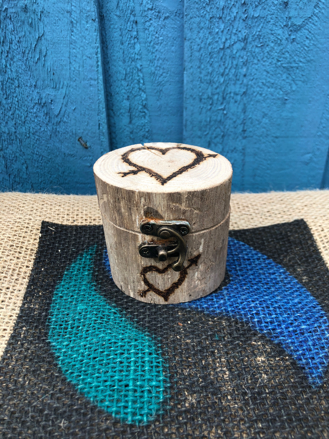 PERSONALISED DRIFTWOOD RING BOX| HEART DESIGN