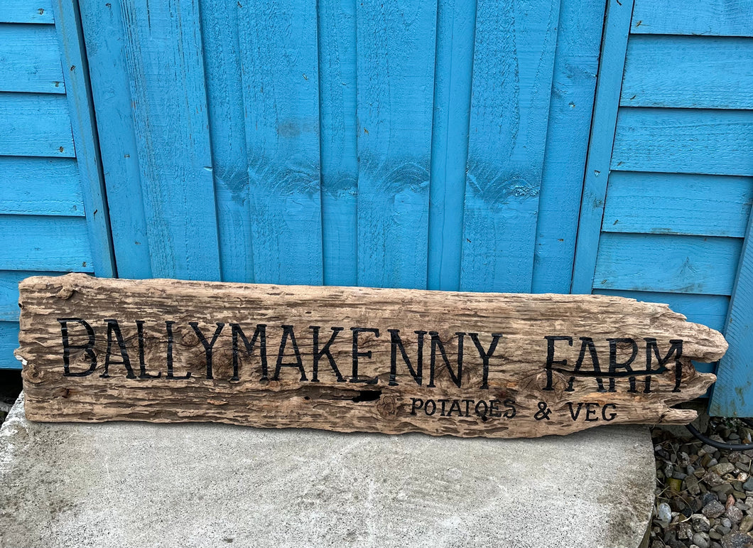 PAINTED DRIFTWOOD SIGN