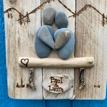 Load image into Gallery viewer, PERSONALISED LOVE WALL HANGING/ PEBBLE ART &amp; PYROGRAPHY
