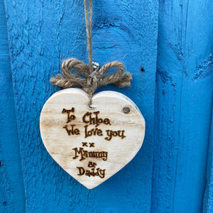 PERSONALISED RECLAIMED WOODEN HEART DECORATION FOR ANY OCCASION!
