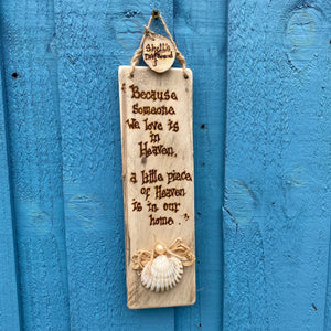 ANGEL SHELL WALLHANGING " BECAUSE SOMEONE WE LOVE.... |MADE ESPECIALLY FOR YOU..