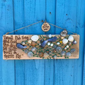 SHELL WALLHANGING/"SMELL THE SEA AND FEEL THE SKY...."